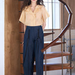 Flare sleeve yellow blouse - fasfas