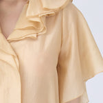 Flare sleeve yellow blouse - fasfas
