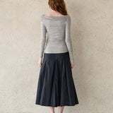 Flare maxi skirt black - fasfas