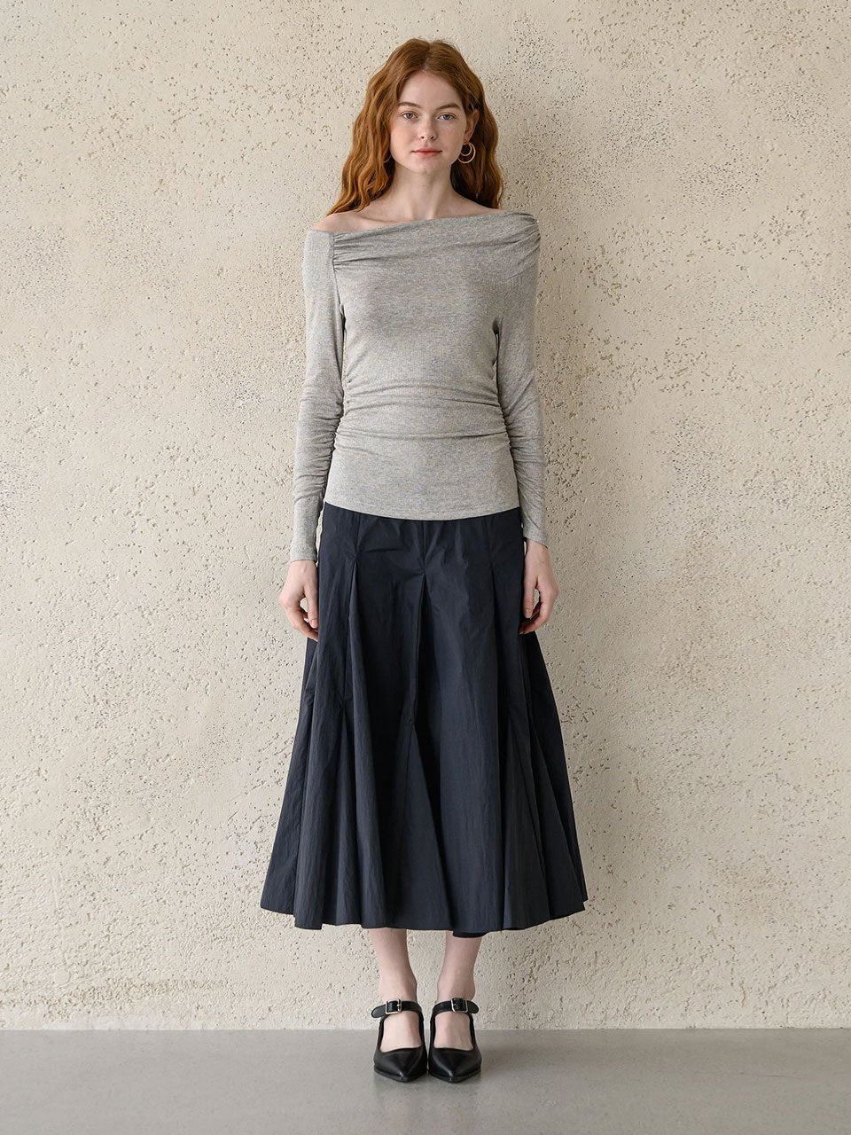 Flare maxi skirt black - fasfas