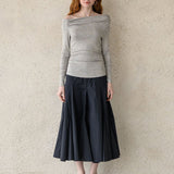 Flare maxi skirt black - fasfas