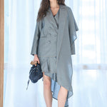 Flared asymmetric silk skirt - fasfas