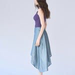 Flared asymmetric silk skirt - fasfas
