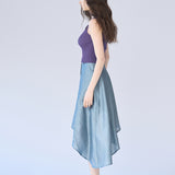 Flared asymmetric silk skirt - fasfas