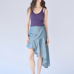 Flared asymmetric silk skirt - fasfas