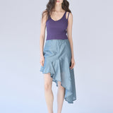 Flared asymmetric silk skirt - fasfas