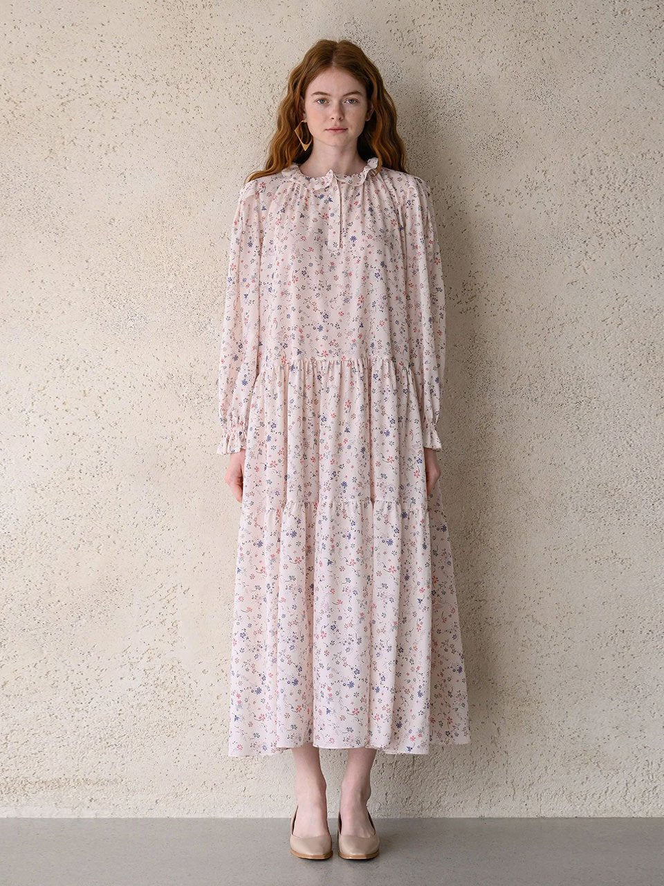 Flower pattern frill blouse - fasfas