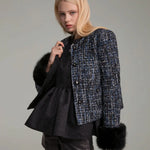 Fur trimmed tweed jacket(custom made) - fasfas