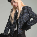 Fur trimmed tweed jacket(custom made) - fasfas