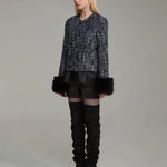 Fur trimmed tweed jacket(custom made) - fasfas