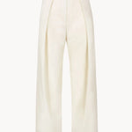 Lea pants with leather belt ivory - fasfas