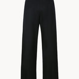 Lea pants with leather belt dark navy - fasfas