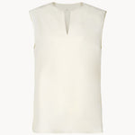 Eva deep v-neck top ivory - fasfas