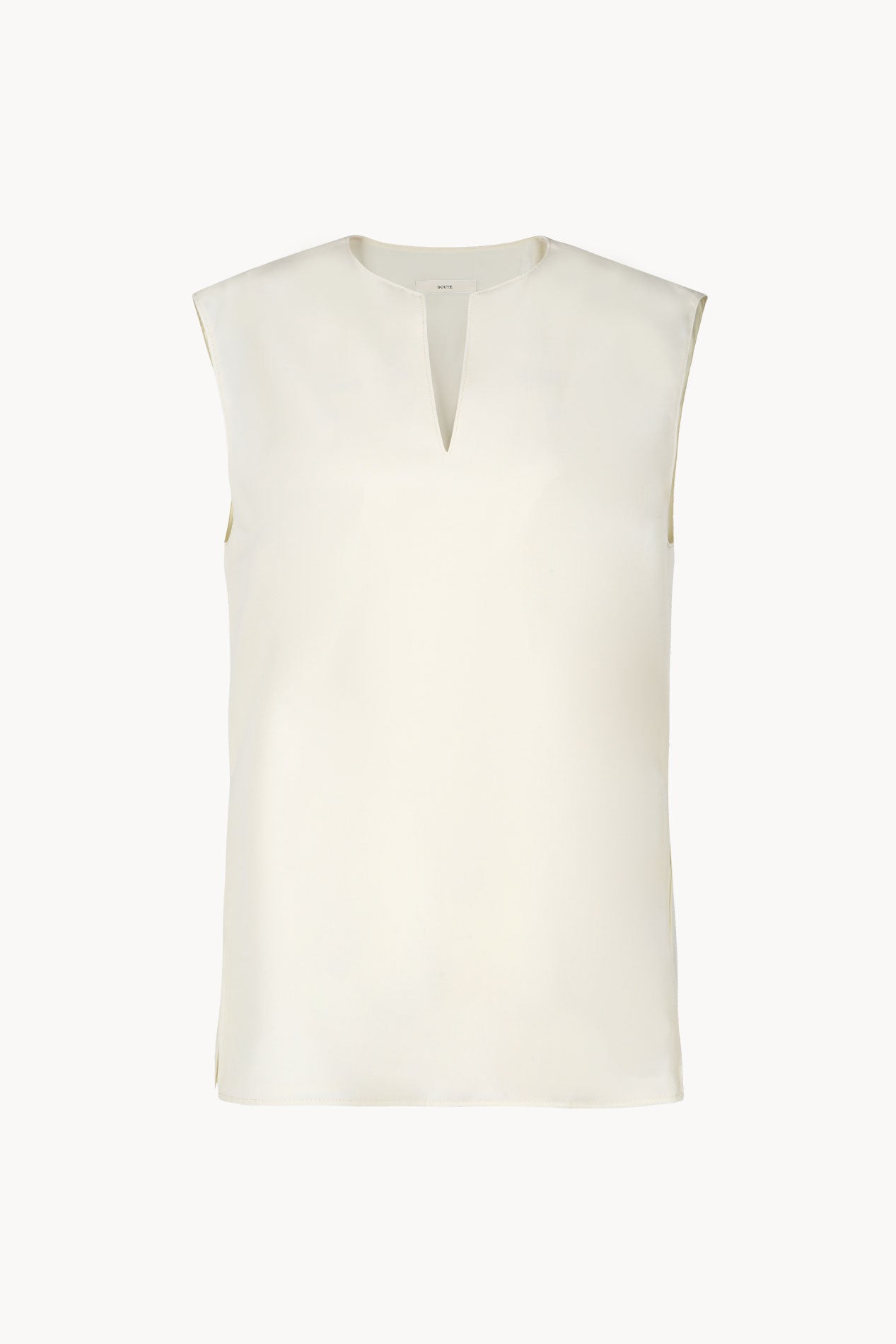 Eva deep v-neck top ivory - fasfas