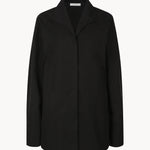 Pattie open collar shirt black - fasfas