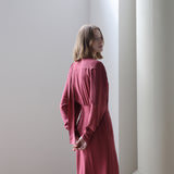 Drape cowl neck unbalanced one-piece dress