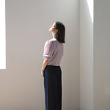 Bauchfreies Wickelbluse mit Puffärmeln