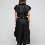 Wide volume skirt pants black - fasfas