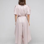 Wide volume skirt pants pink beige - fasfas