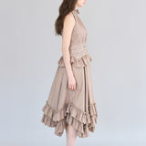 Halterneck 2-tier asymmetric dress - fasfas