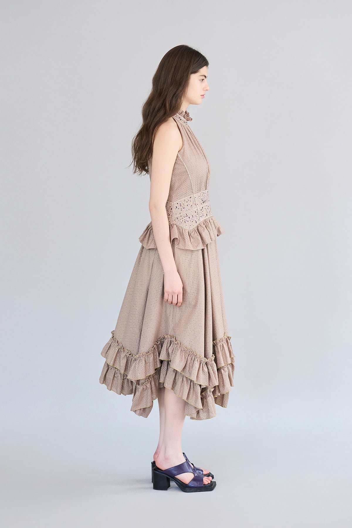 Halterneck 2-tier asymmetric dress - fasfas