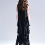 Halterneck asymmetric balloon long dress - fasfas
