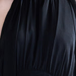 Halterneck asymmetric balloon long dress - fasfas