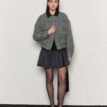 Herringbone wool bomber jacket gray - fasfas