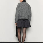 Herringbone wool bomber jacket gray - fasfas