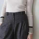 High waist wool baggy pants - fasfas