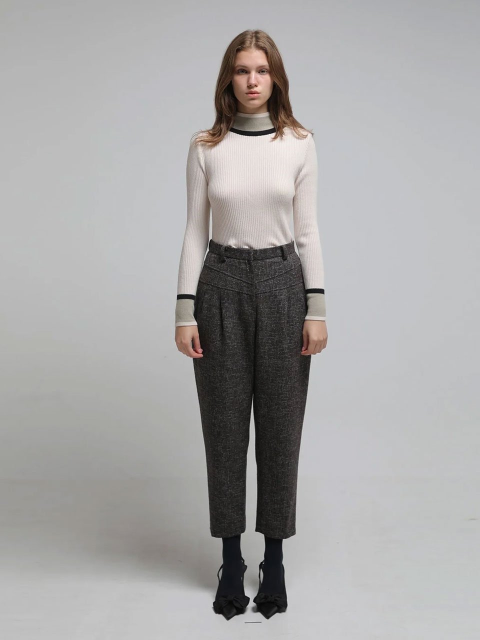 High waist wool baggy pants - fasfas
