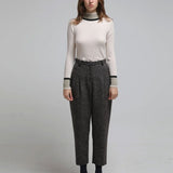 High waist wool baggy pants - fasfas