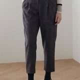 Hochtaillierte Woll-Baggy-Hose