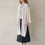 Interseasonal split sleeve long cardigan ivory - fasfas