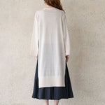 Interseasonal split sleeve long cardigan ivory - fasfas