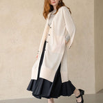 Interseasonal split sleeve long cardigan ivory - fasfas