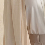 Interseasonal split sleeve long cardigan ivory - fasfas
