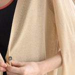 Interseasonal split sleeve long cardigan light beige - fasfas