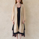 Interseasonal split sleeve long cardigan light beige - fasfas