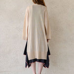 Interseasonal split sleeve long cardigan light beige - fasfas