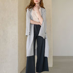 Interseasonal split sleeve long cardigan sky blue - fasfas