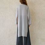 Interseasonal split sleeve long cardigan sky blue - fasfas