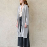 Interseasonal split sleeve long cardigan sky blue - fasfas