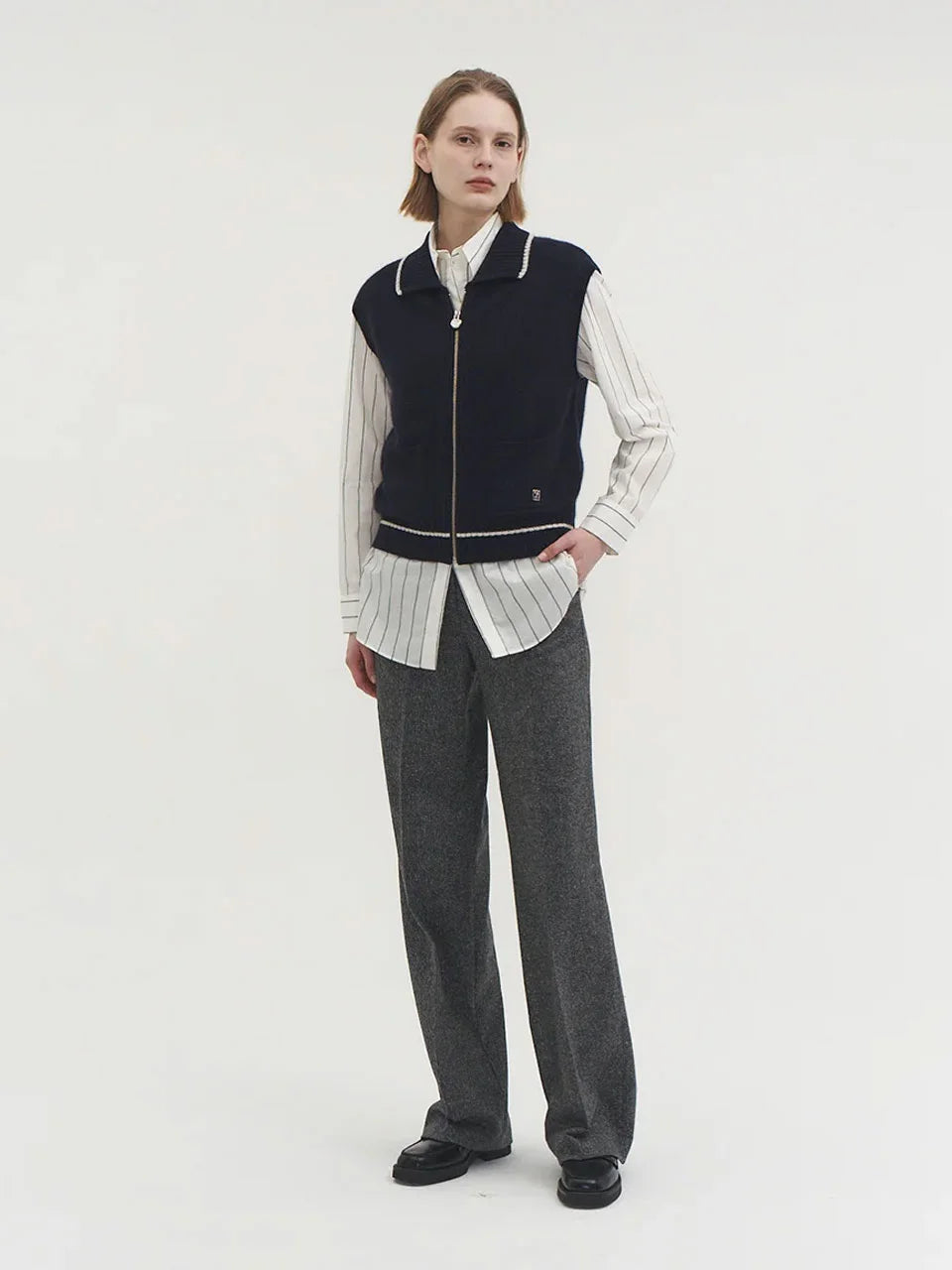 Jasmin knit vest indigo navy - fasfas