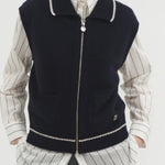 Jasmin knit vest indigo navy - fasfas