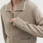 Jasmin knit vest natural beige - fasfas