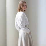 White ruffle v-neck blouse