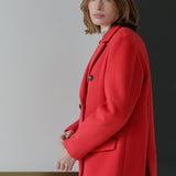 Classic double-breasted wool jacket coat imperial Red