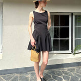 ‘La mer’ shirring skirt dress black - fasfas