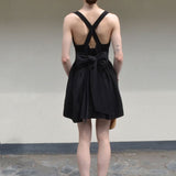 ‘La mer’ shirring skirt dress black - fasfas